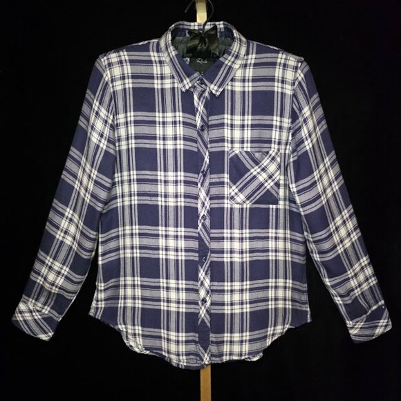 Rails Navy and White Plaid Button Down Shirt - medium - Picture 1 of 13